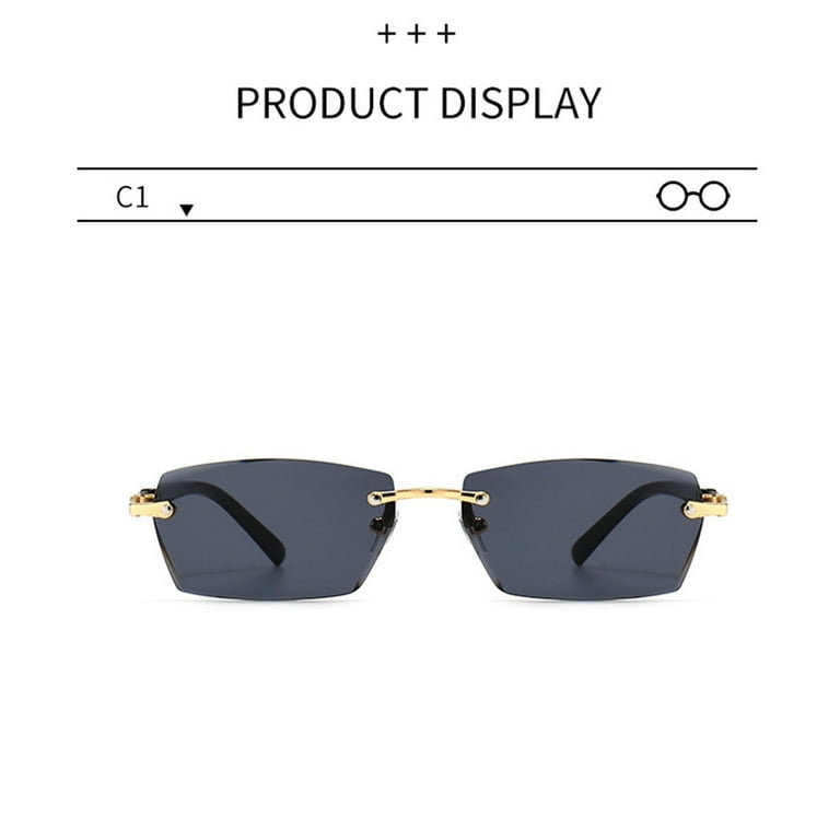 Mens rimless mirrored sunglasses sales