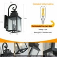 thumbnail image 6 of Outdoor Wall Lantern, Porch Lights Wall Mount Lamps Waterproof Aluminum With Frosted Glass, for Outside House Deck Patio Garage Lighting, 1pcs, 6 of 9