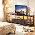 thumbnail image 2 of HIGDBFE TV Stand for TVs up to 65" with 2 Fabric Drawers, Industrial Entertainment Center with Open Shelves and Led Lights for Living Room Bedroom, Rustic Black, 2 of 7