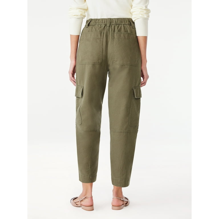 Free Assembly Women's High Rise Barrel Cargo Pants, 26