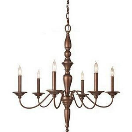 Yorktown Heights 6-light Prescott Bronze Chandelier