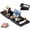 Black-Double Tray, variant on Artmeer Foldable Bamboo Bathtub Caddy Tray Expandable Bath Table for Tub with Cup Holder Book Stand and Bathroom Organizer, Natural