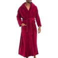 thumbnail image 1 of GFDYREE Men's Warm Fleece Robe with Hood, Plaid Big and Tall Bathrobe, 1 of 7