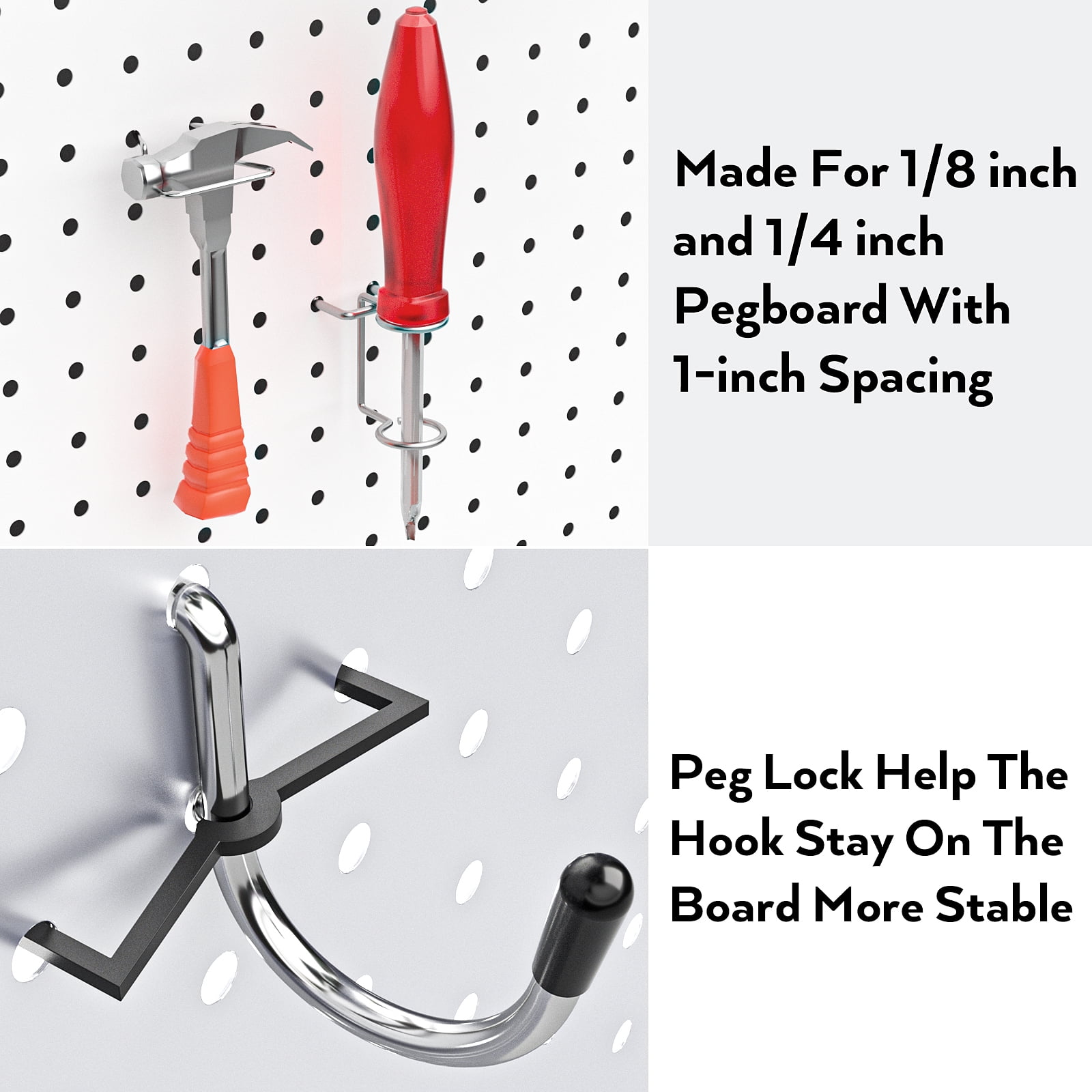 INCLY 278PCS Pegboard Accessories Organizer Kit, Peg Board Hooks Set with Bins for Organizing Various Tools, 1/8 and 1/4 inch Pegboard Hooks Assortment for Hanging Storage, Garage Wall Attachments