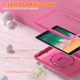 thumbnail image 2 of ELEHOLD Hybrid Rugged Case for iPad 6th Gen/5th Gen /Pro 9.7, Dual-Layer Protective Heavy Duty Shockproof Case with 360° Rotatable Handstrap Foldable Kickstand Crossbody Shoulder Strap,Rose, 2 of 12