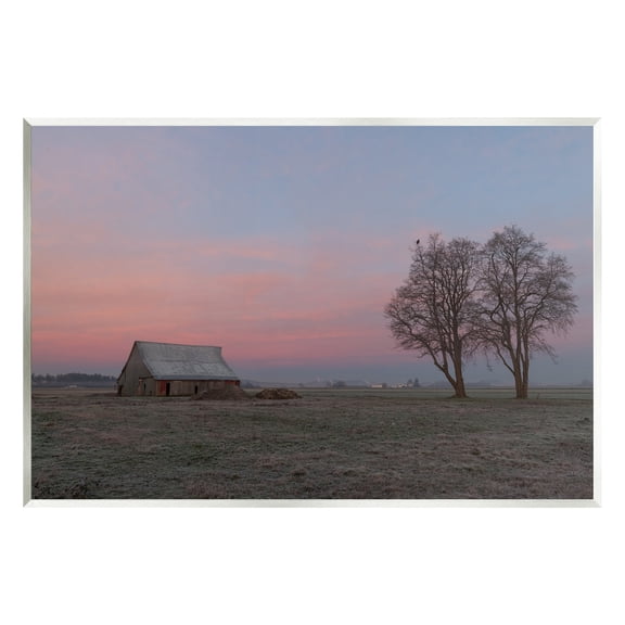 Stupell Industries Lone Grassland Cabin Rural Trees Sunset Sky Photograph Unframed Art Print Wall Art, Design by Nancy Crowell