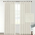 thumbnail image 3 of Linen Curtains Natural Blended Curtain Panels for Living-Room Window Privacy Translucent Linen Textured Drapes for Bedroom Ivory white 52" W  x 72" L, 3 of 9