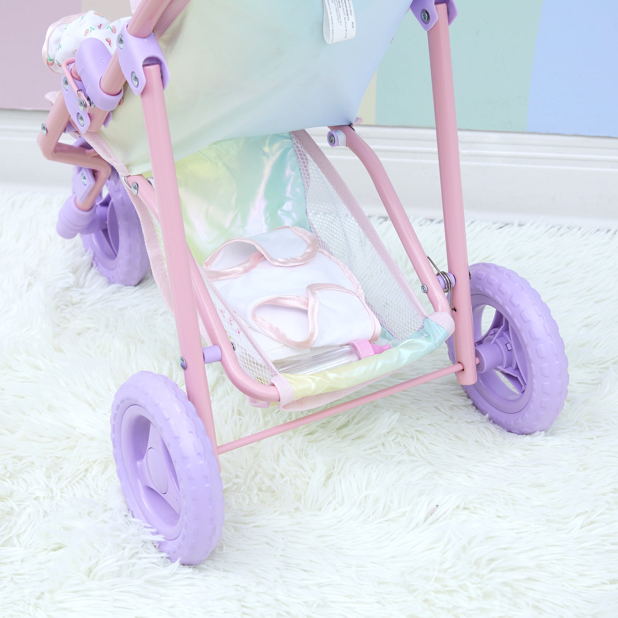 Olivia's Little World Baby Doll Jogging Stroller Buggy Iridescent Color OL-00016