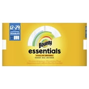 Bounty Essentials Select-a-Size Paper Towels, White, 12 Double Rolls