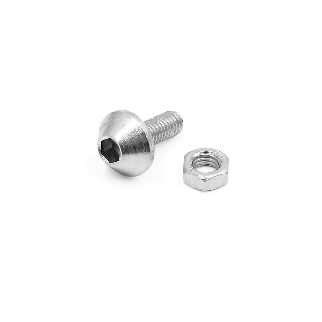 20pcs Aluminum Alloy License Plate Bolt Screw Nut Silver Tone for Car Motorcycle