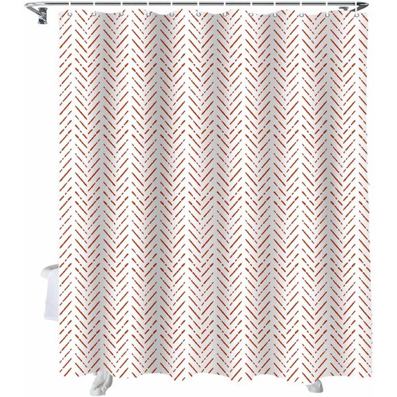 Shower Curtain OrangeStripes Shower Curtains for Bathroom Decor Modern Art Lines Shower Curtain Sets with Hooks Waterproof Fabric Bath Curtain Small Stall 36" X 72"