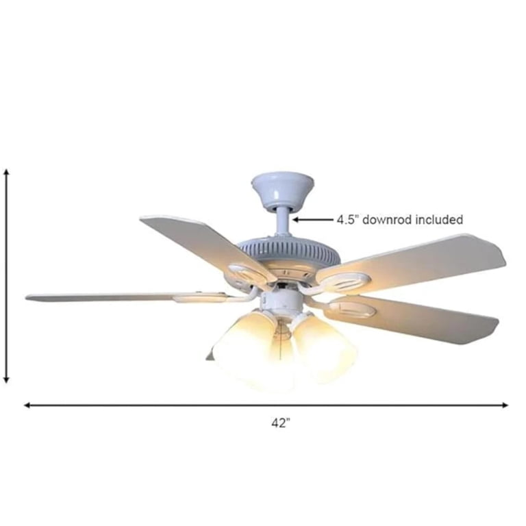 Hampton Bay Glendale 42 in. LED Indoor White Ceiling Fan with