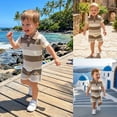 thumbnail image 2 of Infant Boys Shorts Sets 2 Piece Outfit Striped KnitCasual Tee & Shorts Summer Beach Kids Vacation Outfits Size 6-12 Months, 2 of 8