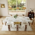 thumbnail image 4 of Extendable Dining Room Table for 6-12, Modern Dining Table 63" to 95" Expandable Dining Table, Faux Marble Rectangle Dining Table with Carbon Steel Base for Kitchen (Table Only), 4 of 6