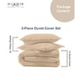 thumbnail image 4 of Dormir Fine Linen 3 Piece Duvet Cover Set, 100% Cotton, 400 Thread Count Sateen, Queen, Color Beige, 4 of 6