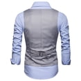 thumbnail image 5 of Flmtop Plus Size Formal Men Solid Color Suit Vest Single Breasted Business Waistcoat, 5 of 8