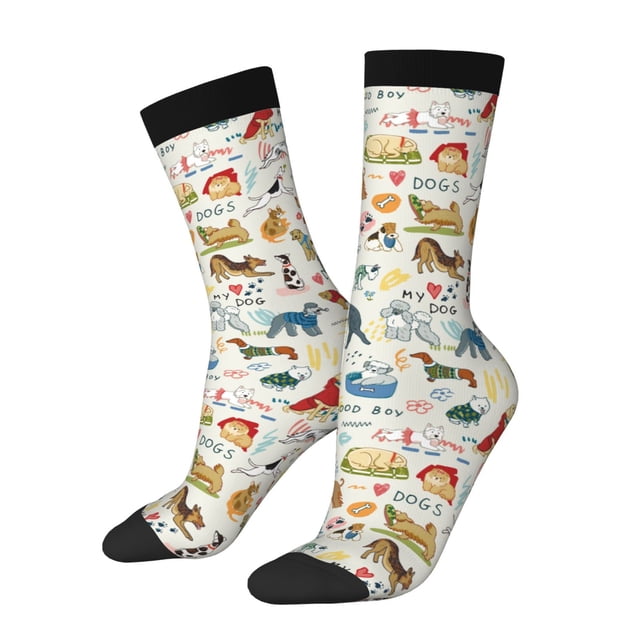 Balery Dogs Funny Pets Calcetas Largas con Estampado para Hombre y Mujer – Suaves y Transpirables, Talla Única (US 5-11)