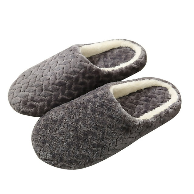 Winter Warm Slippers Jacquard Soft Anti-slip House Slippers Fluffy Slippers