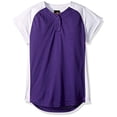 thumbnail image 2 of Alleson Athletic B32785675 Girls Two Button Fastpitch Jersey, Purple & White - Large, 2 of 2