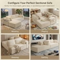 thumbnail image 6 of Lofka 105" Sectional Sofa, Cloud Boneless Couch for Living Room, L-Shape Modern Soft Modular Couch for Bedroom, No Assembly Required, Beige White, 6 of 11