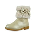 thumbnail image 1 of Rachel Shoes Girls' Harmoni Faux-Fur Boots - gold, 10 toddler, 1 of 3
