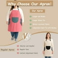 thumbnail image 3 of URBY 1pc Plus Size Extra Wide Apron with Hand Wiper Round Pockets, Pink, 3 of 7