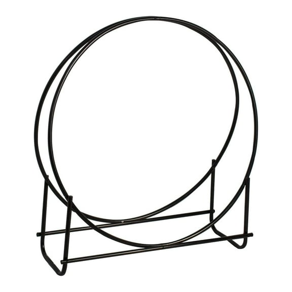 Panacea 40 Inch Tubular Steel Hoop Style Log Rack for Wood Stacking, Black