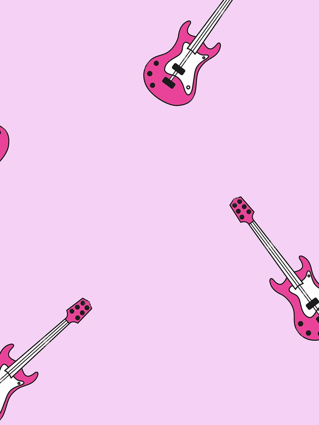 Rocker Electric Guitar Removable Vinyl Wallpaper by Barbie - Lavender
