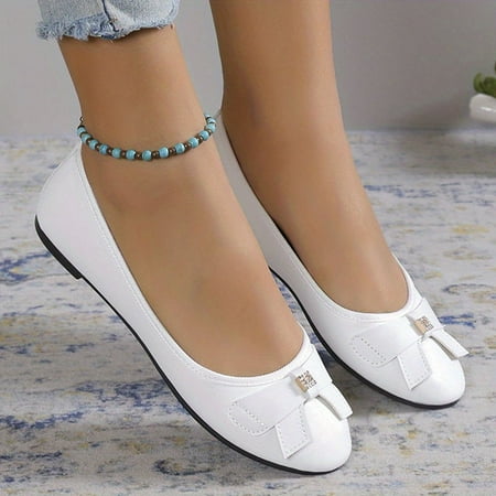 

Women s Comfy Casual Faux Slip-on Loafers - Leather Flats with Round Toe
