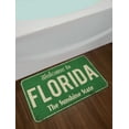 thumbnail image 2 of Florida Bath Mat, Welcome to Florida Old and Rusty Graphic Sign Design the Sunshine State, Plush Bathroom Decor Mat with Non Slip Backing, 29.5" X 17.5", Fern Green and Beige, by Ambesonne, 2 of 2