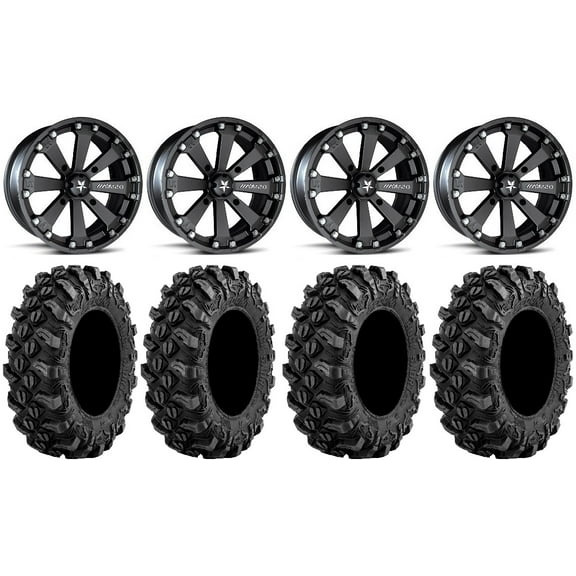 MSA Black Kore 14" UTV Wheels 27" Buck Snort Tires Polaris RZR XP 1000 / PRO XP / Ranger XP 900/1000