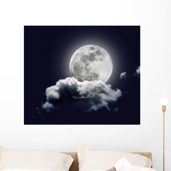 Moon Wall Mural Decal Sticker, Wallmonkeys Peel & Stick Vinyl Graphic (36 in W x 30 in H)