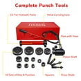 thumbnail image 4 of Yescom 15 Ton Hydraulic Punch Driver Kit Manual Hole Knockout Puncher Tool w/ 10 Dies, 4 of 10