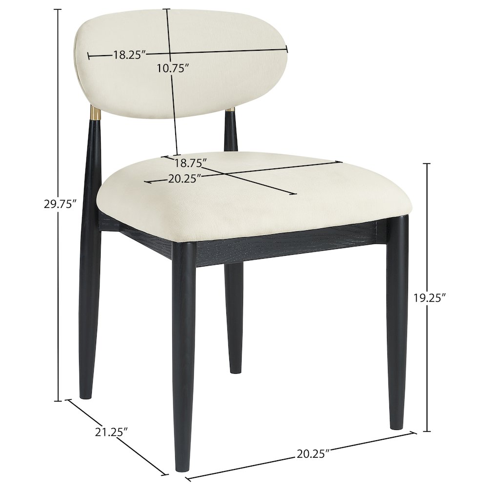 Meridian Furniture Riccio Cream Performance Fabric Dining Side Chair (Set of 2)