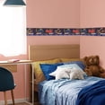 thumbnail image 4 of Concord Wallcoverings Peel and Stick Self Adhesive Kids Wallpaper Border, Sport Car for Play Room Nursery Room, Blue Black Red, 15 ft by 5 in 2152, 4 of 5