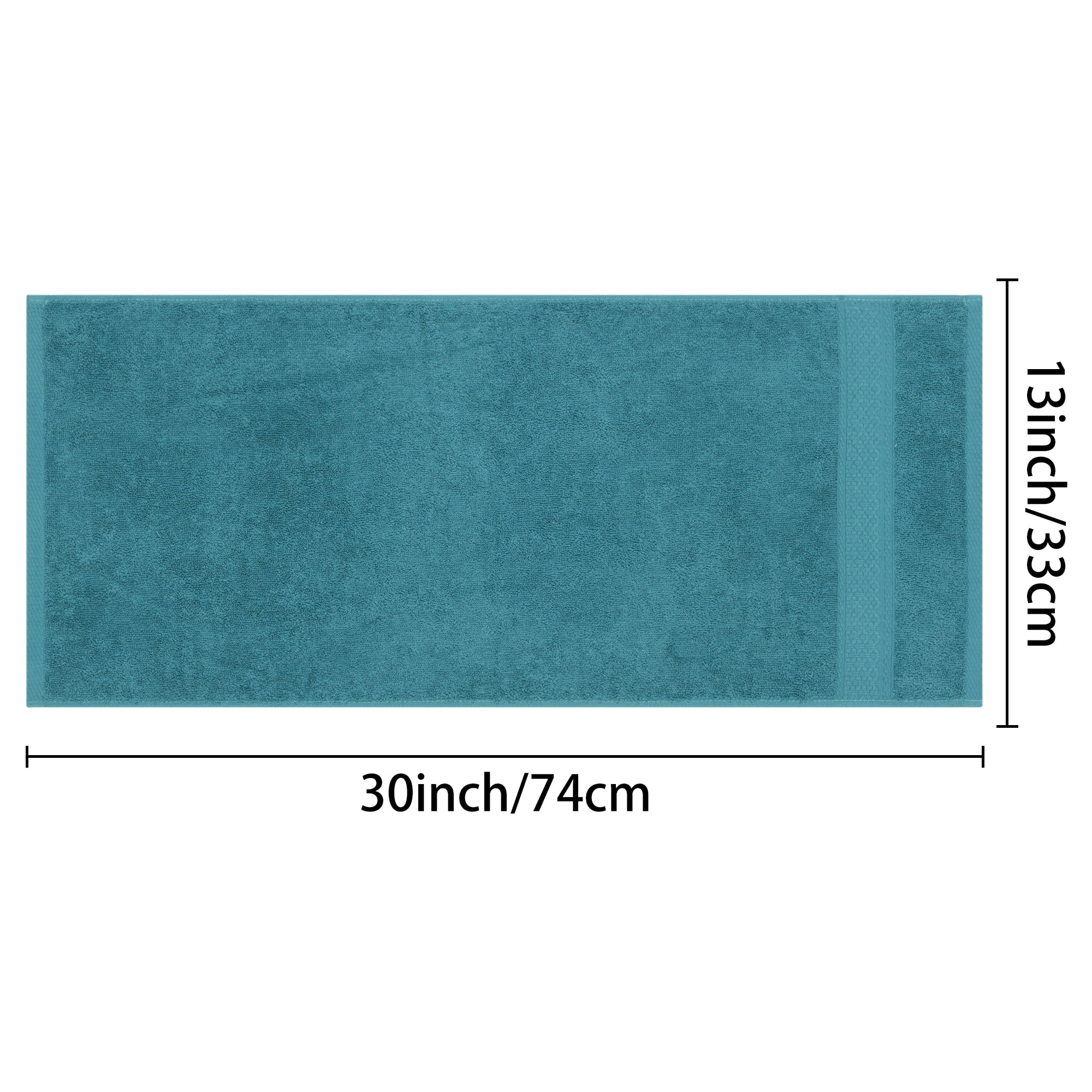 Unique Bargains 4 Pcs Solid Soft Hand Towel Dark Green/Light Grey 13" x 30"/14" x 30"