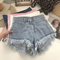 thumbnail image 4 of Pantalones Cortos Vaqueros Holgados Con Borlas Y Botones Y, 4 of 6