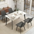 thumbnail image 4 of bokifol Rectangular Dining Table for 4-6 People,55.12" Dining Room Table with Metal Base,White Dinner Tables,Long Kitchen Tables for Dining Room,Kitchen,Living Room, 4 of 7
