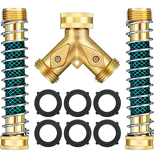 3/4 inch Brass 2 Way Garden Hose Connector Hose Y Splitter Shut Off
