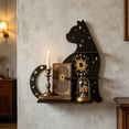 thumbnail image 6 of Naittoop Gothic Cat Shaped Floating Shelf Wooden Wall Mounted Storage Rack for Crystals and Collectibles Decorative Display Shelf for Bedroom Living Room Witchy Home Decor C, 6 of 7