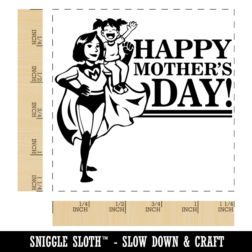 Happy Mother's Day Stempel 11x16cm – Gummi-Stempel Für Karten, Scrapbooking & Deko
