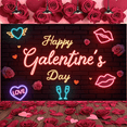 thumbnail image 6 of Red Hearts Galentine Banner Gold Stars BFF Display Lipstick Design Gift Box Pattern Friendship Backdrop for Galentine's Day Party BFF Gathering Girls' Night, 6 of 9