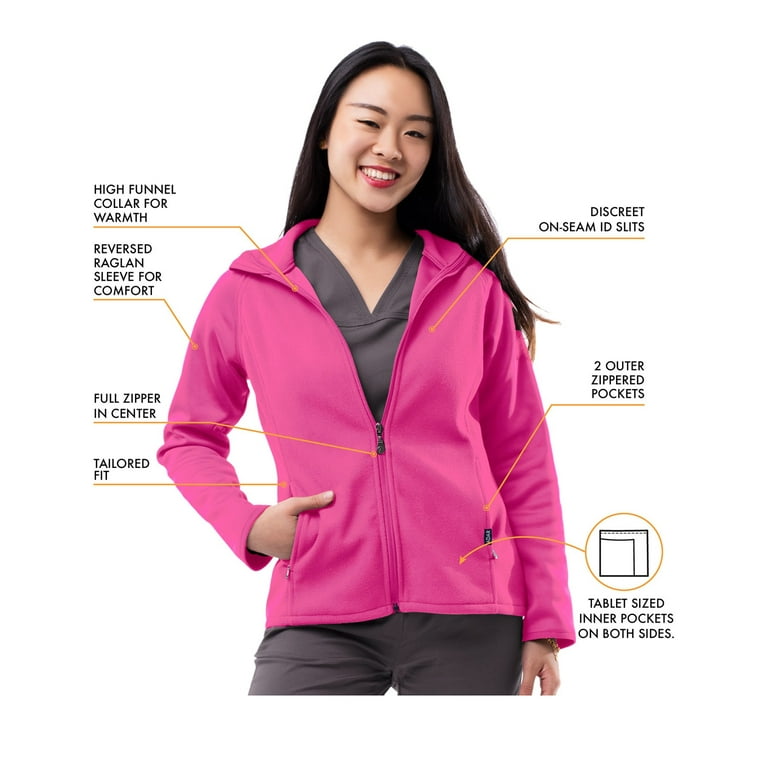 Adar Pro Fleece Jacket For Women - Bonded Fleece Warm-Up Jacket