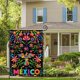 thumbnail image 3 of Bandera de jardín floral de flores otomíes de México, 12.0 x 18.0 in, exterior de doble cara, bandera mexicana del Día de los Muertos Cinco de Mayo para exteriores, 3 of 7