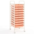 thumbnail image 1 of Costway 10 Drawer Rolling Storage Cart Scrapbook Paper Office School Organizer Skin Pink, 1 of 10