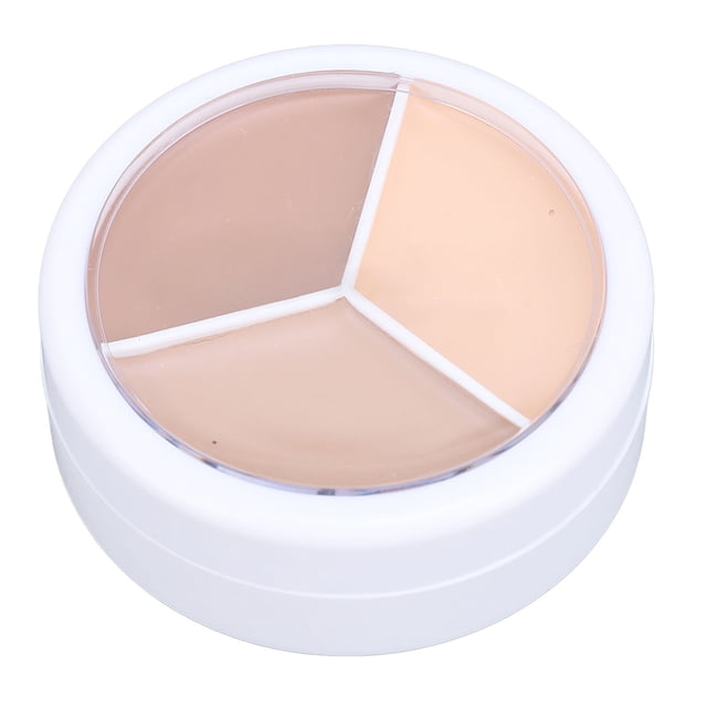 2pcs 3 Colors Correcting Palette Contouring Foundation Makeup Cream Full Coverage Contour Palette with Powder Puff for Conceals Dark Circles 15g