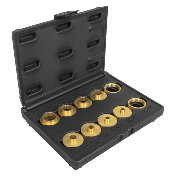 10-Pc Brass Router Guide Bushing Set for Inlay, Dovetail & Templates