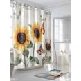 thumbnail image 3 of Sunflower Shower Curtain, Farmhouse Rustic Retro Summer Floral Butterfly Waterproof Shower Curtain Set with 12 Hooks Lightweight Washable Fabric Shower Curtains for Bathroom 36x72 Inches, 3 of 6