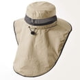 thumbnail image 2 of Tisoloow Womens Mens Sun Hat Outdoor Hiking Safari Hat for Men Sun Protection Cap Wide Brim Fishing Hat with Neck Flap Black One Size, 2 of 10
