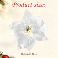 thumbnail image 3 of 12Pcs Silver Glitter Poinsettia Picks, Metallic Christmas Poinsettia Artificial Flowers with Wired Stem, 8.46in Tree Ornaments for Winter Wonderland & Glam Holiday Decor, 3 of 6